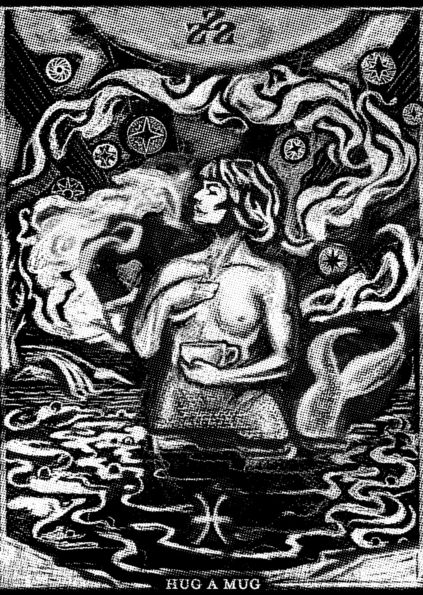 Hug a Mug - Pisces Tarot Illustration